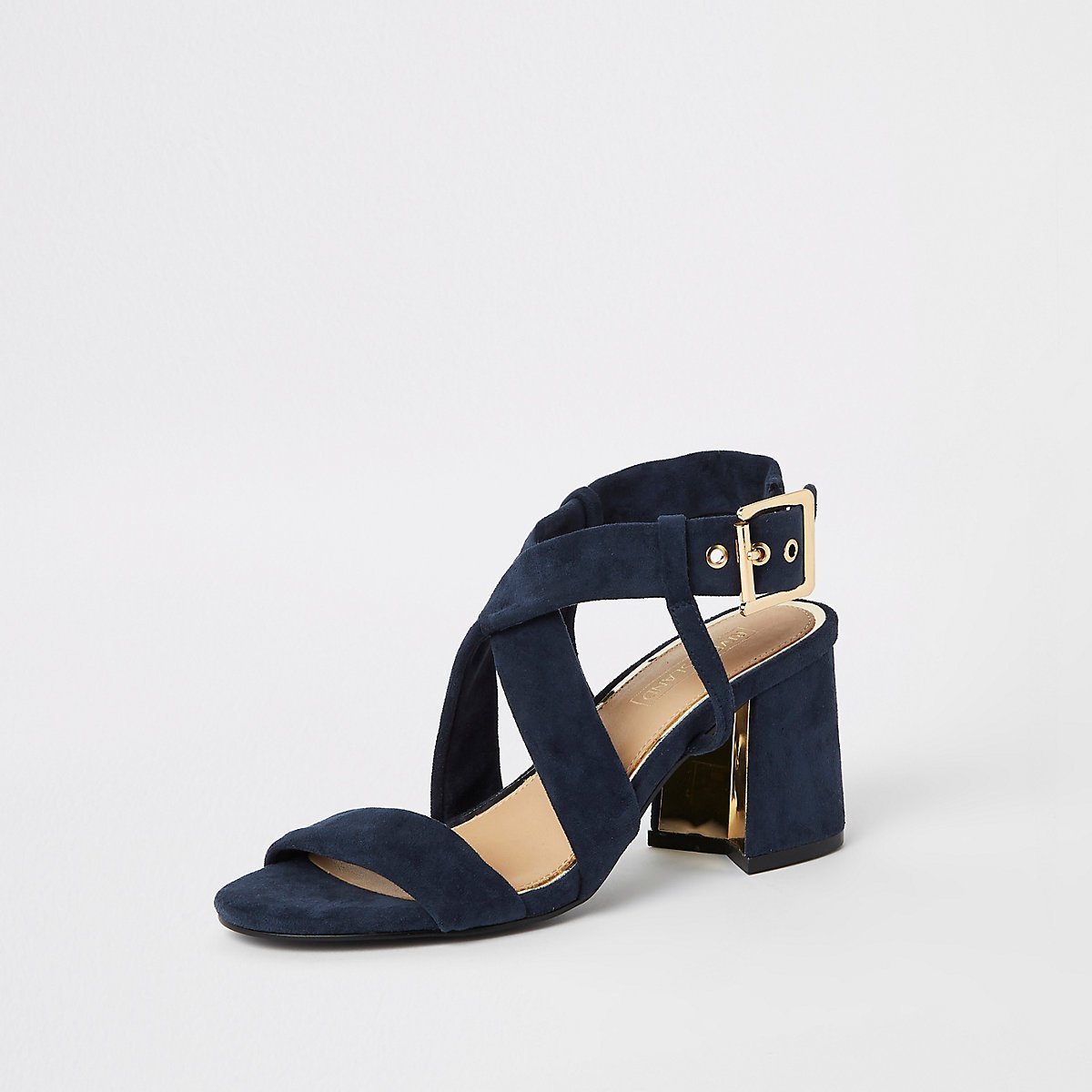 Yellow tie strap block heel sandals