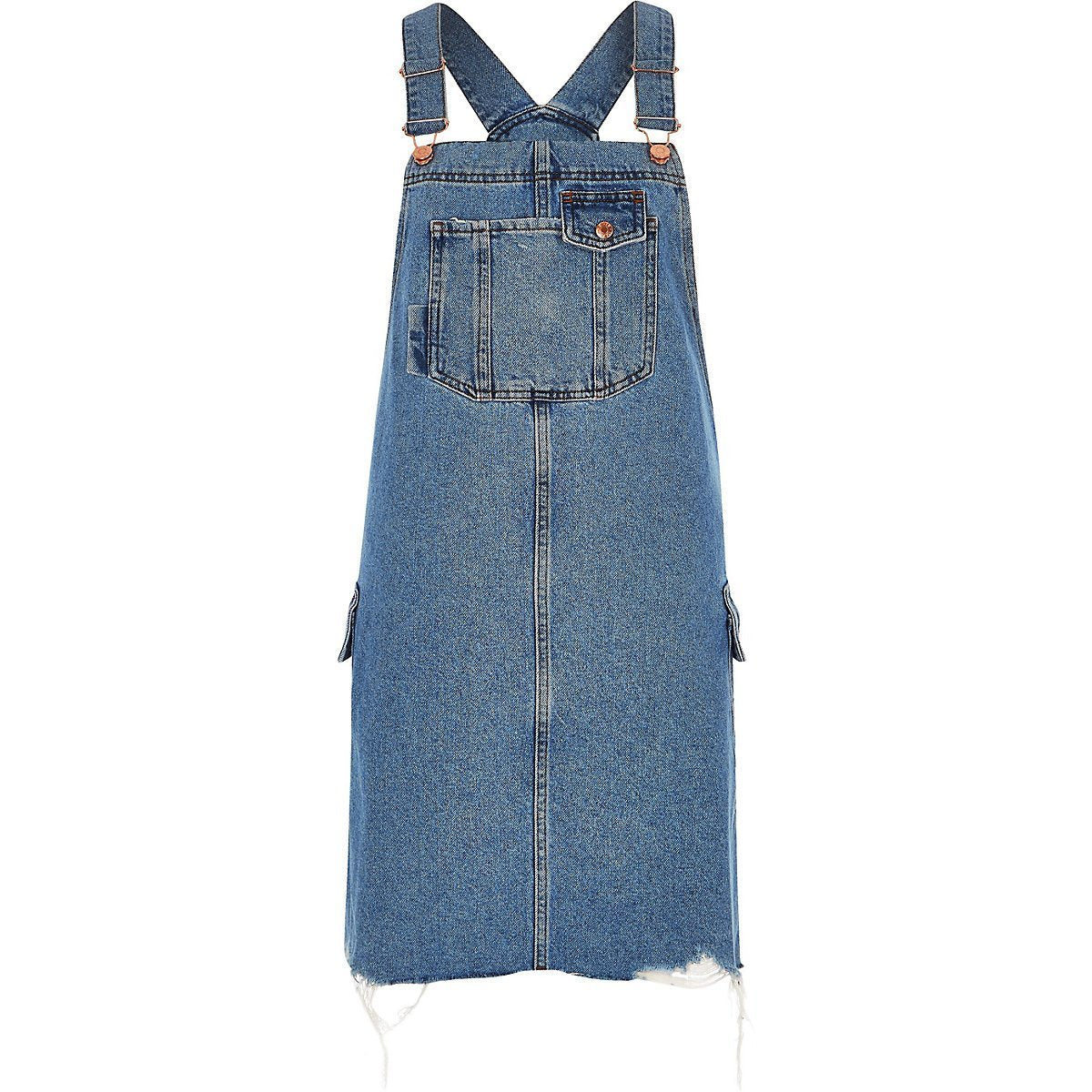 Blue utility denim dress