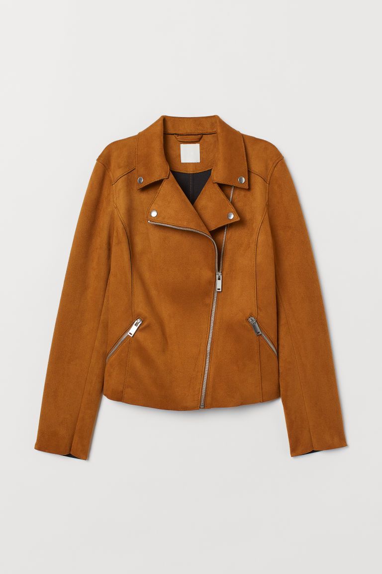 Tan suede biker jacket