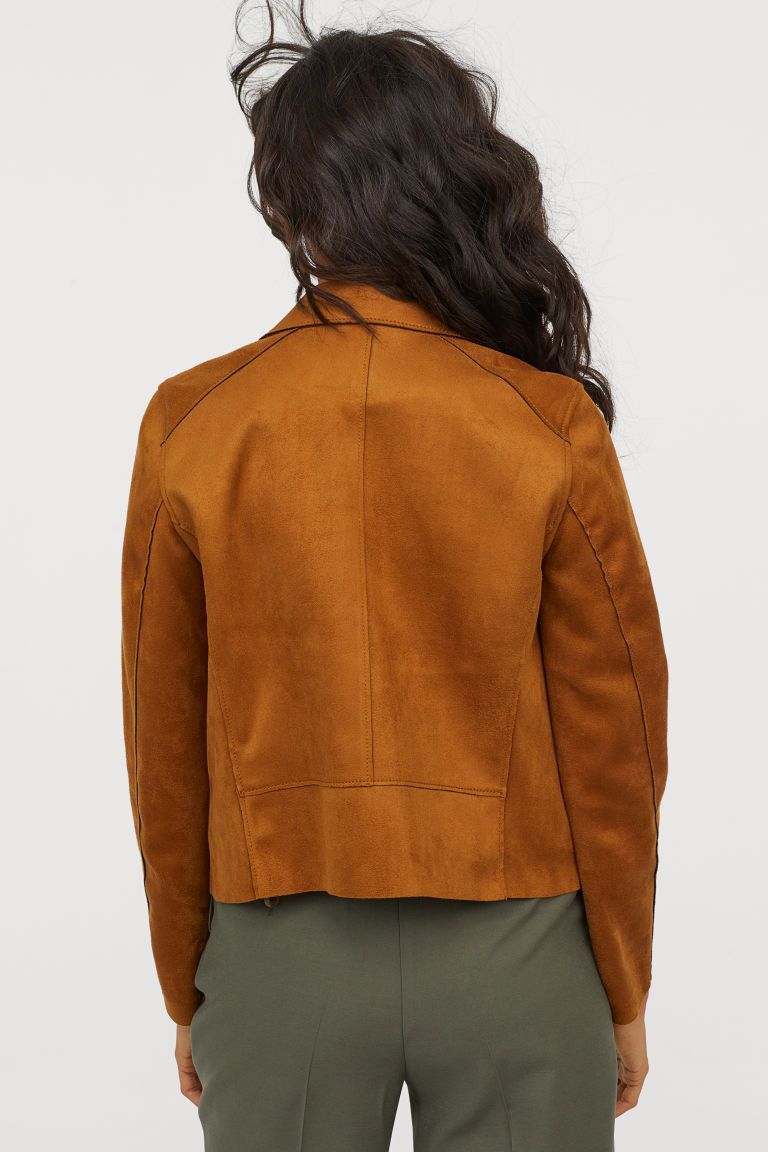 Tan suede biker jacket