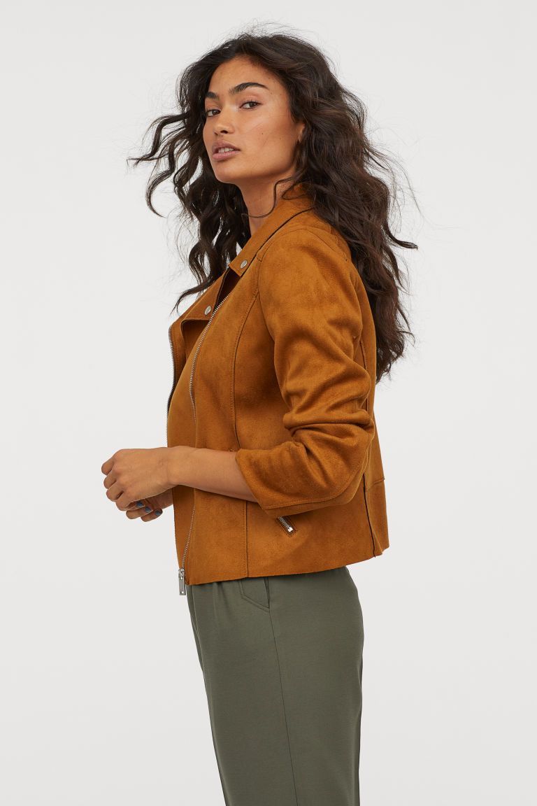 Tan suede biker jacket